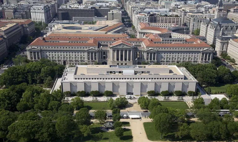 Aerial view of the National Museum of American History on the National Mall in Washington, D.C.