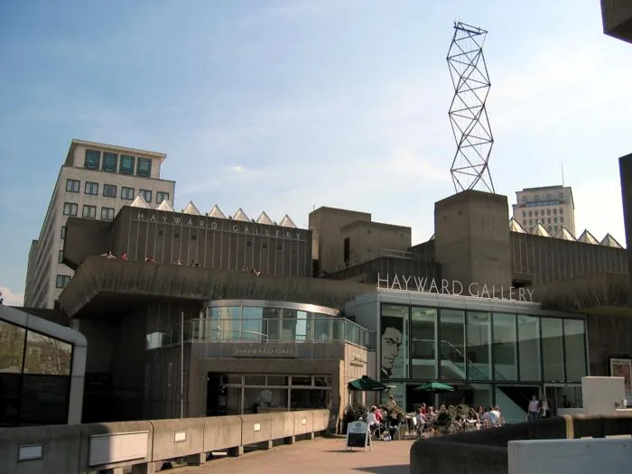 The brutalist concrete exterior of the Hayward Gallery on the South Bank