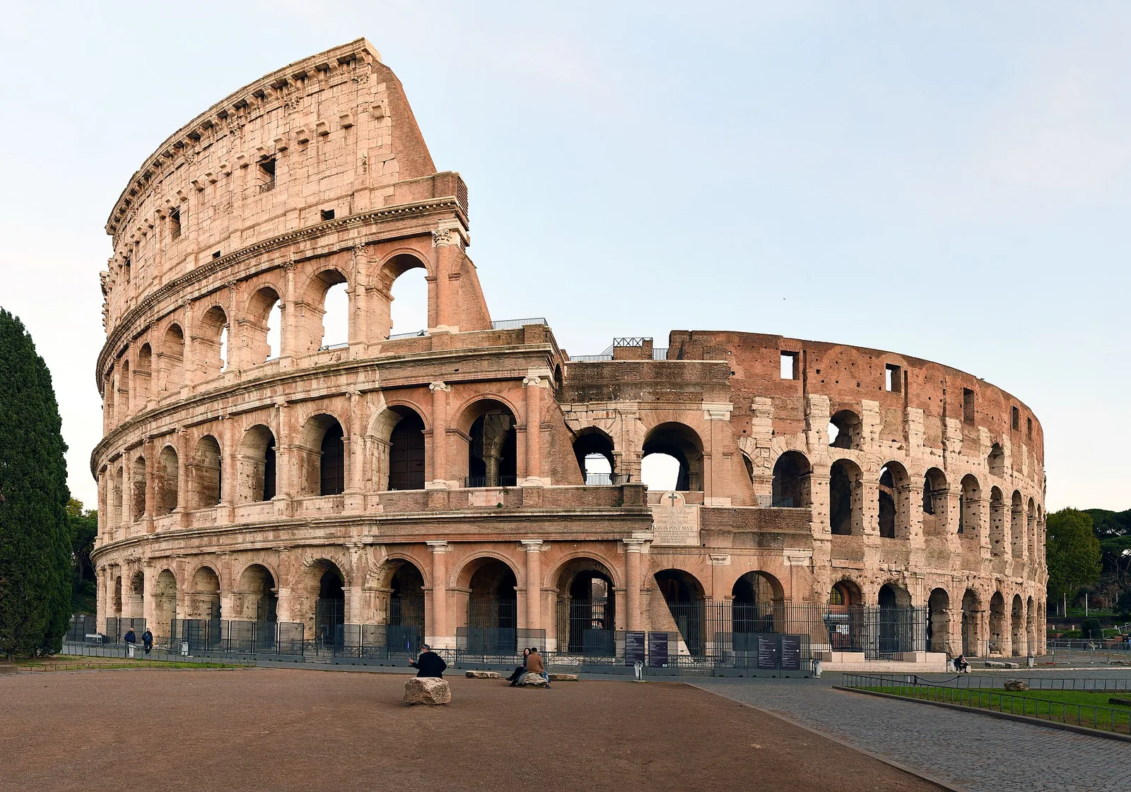 Exterior view of the Colosseum in Rome, 2020