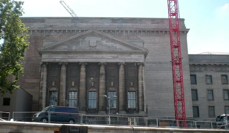 The Pergamonmuseum on Museum Island seen from the Spree, Berlin