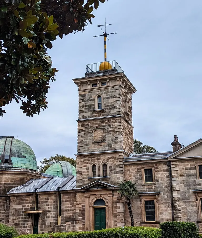 Sydney Observatory building on Observatory Hill with its time ball