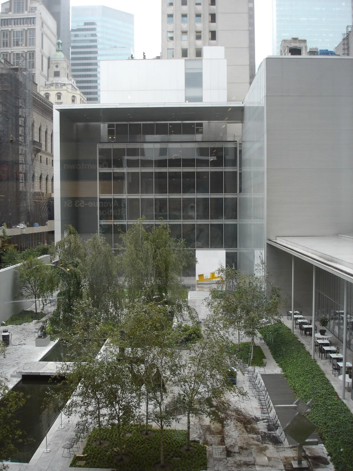 The Museum of Modern Art seen from the Abby Aldrich Rockefeller Sculpture Garden, New York