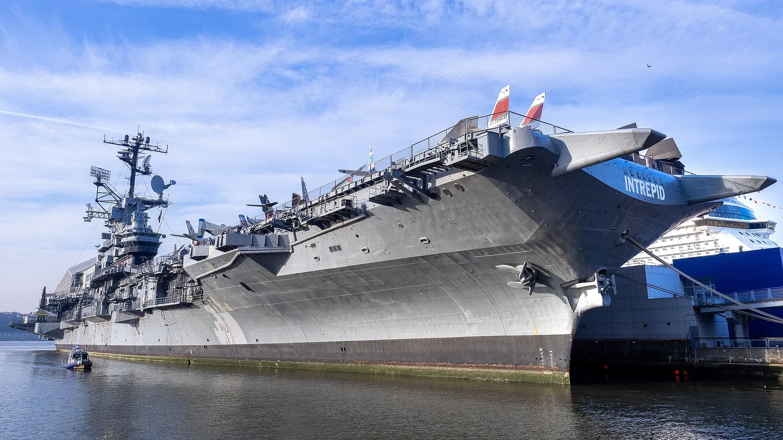 USS Intrepid aircraft carrier museum on the Hudson River in New York