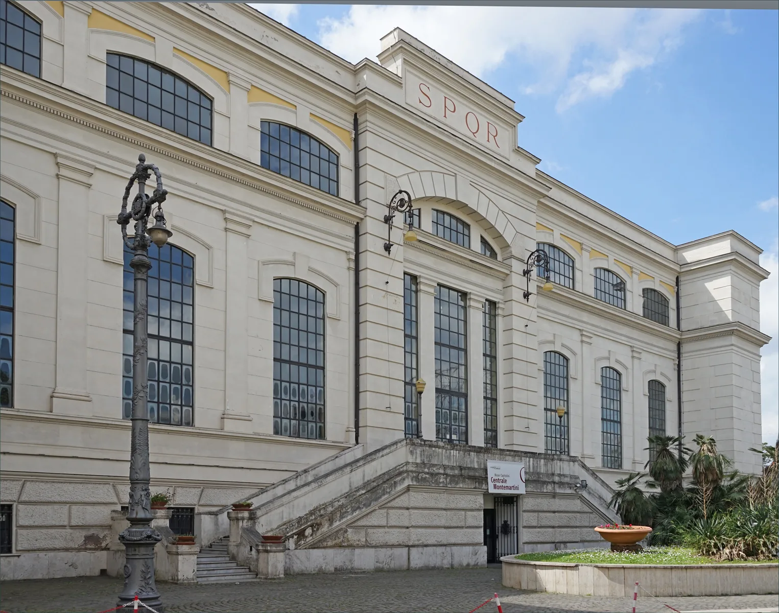 Exterior facade of the Centrale Montemartini, a former power station on Via Ostiense in Rome