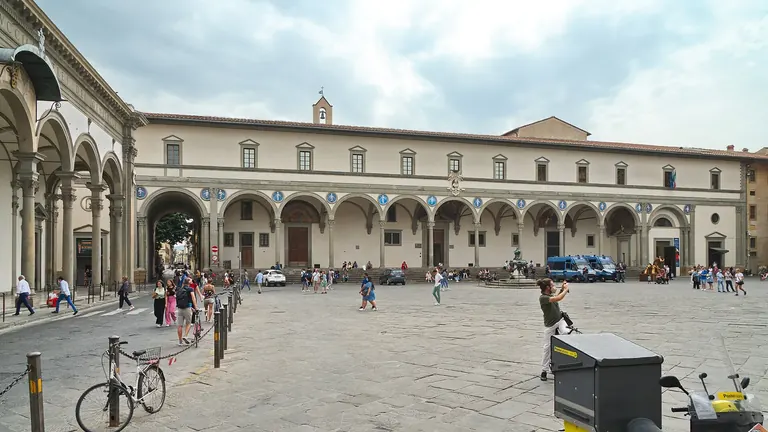 Loggia of the Ospedale degli Innocenti on Piazza della Santissima Annunziata, Florence