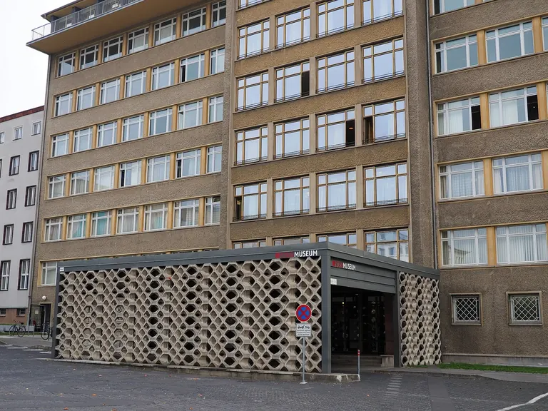 Main entrance of the Stasi Museum in House 1 of the former Stasi headquarters, Berlin-Lichtenberg