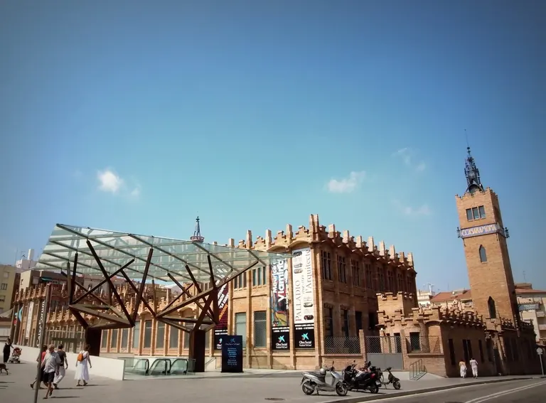 The crenellated red-brick Casaramona factory towers of CaixaForum Barcelona