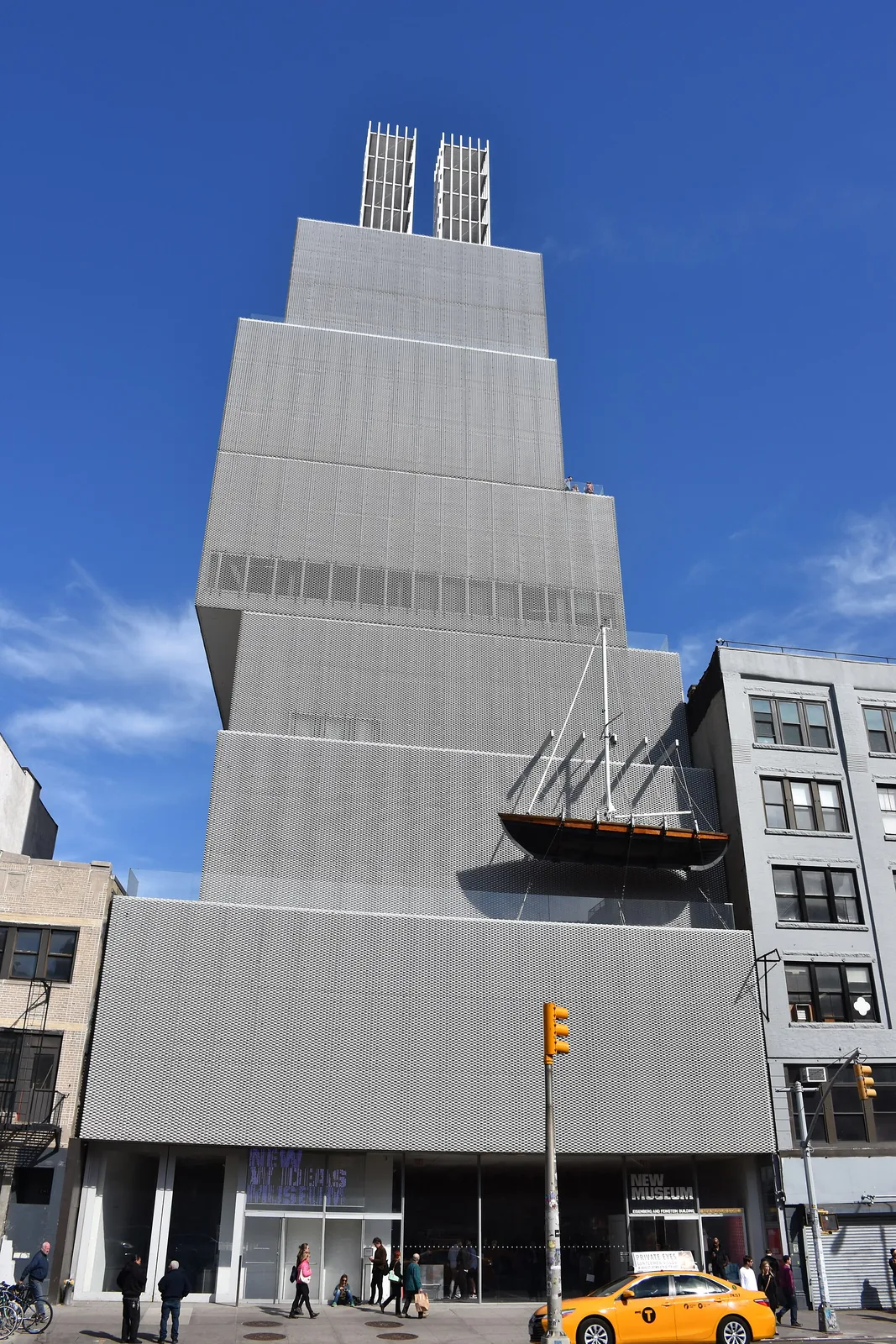 The New Museum's SANAA-designed building of stacked white boxes on the Bowery, New York