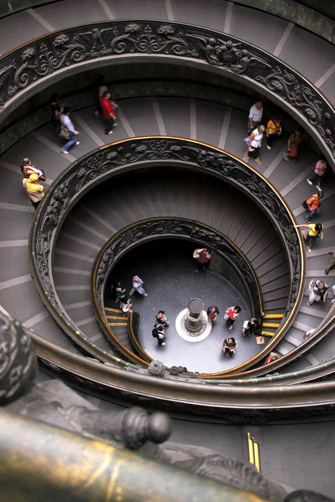 The spiral staircase designed by Giuseppe Momo in the Vatican Museums, Rome