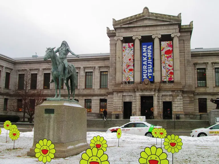 The Classical Revival Huntington Avenue facade of the Museum of Fine Arts, Boston, seen from the southeast