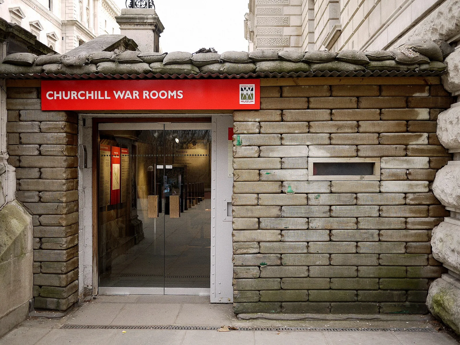 The entrance to the Churchill War Rooms at Clive Steps