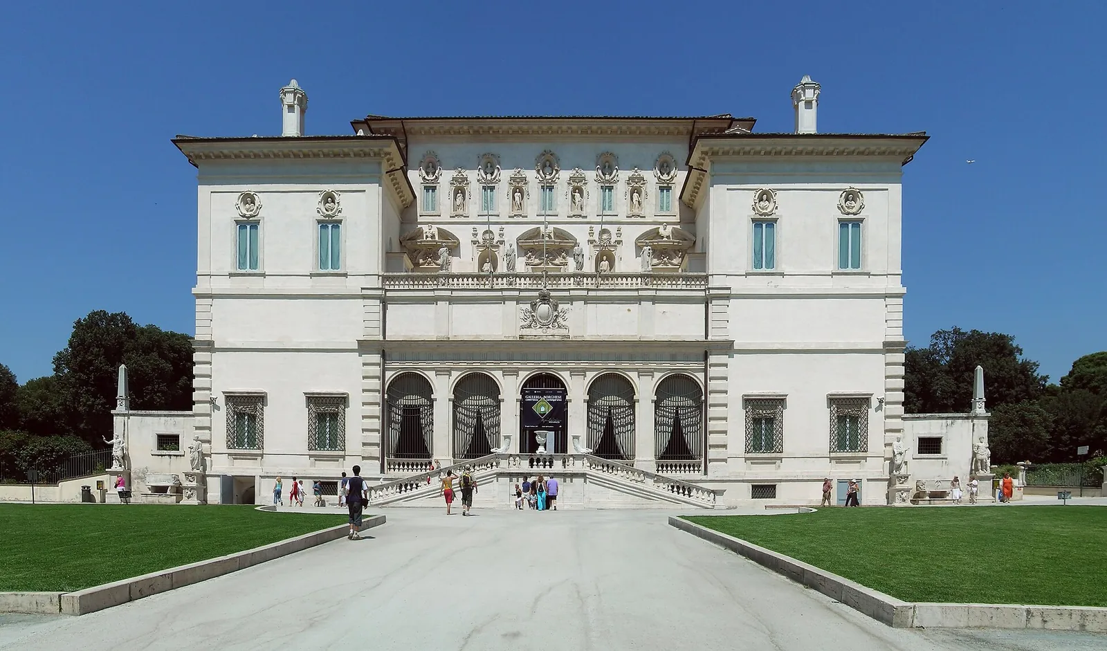 Facade of the Galleria Borghese museum in Rome