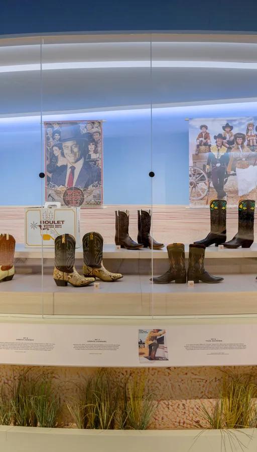 Cowboy boots in Rough & Ready at the Bata Shoe Museum