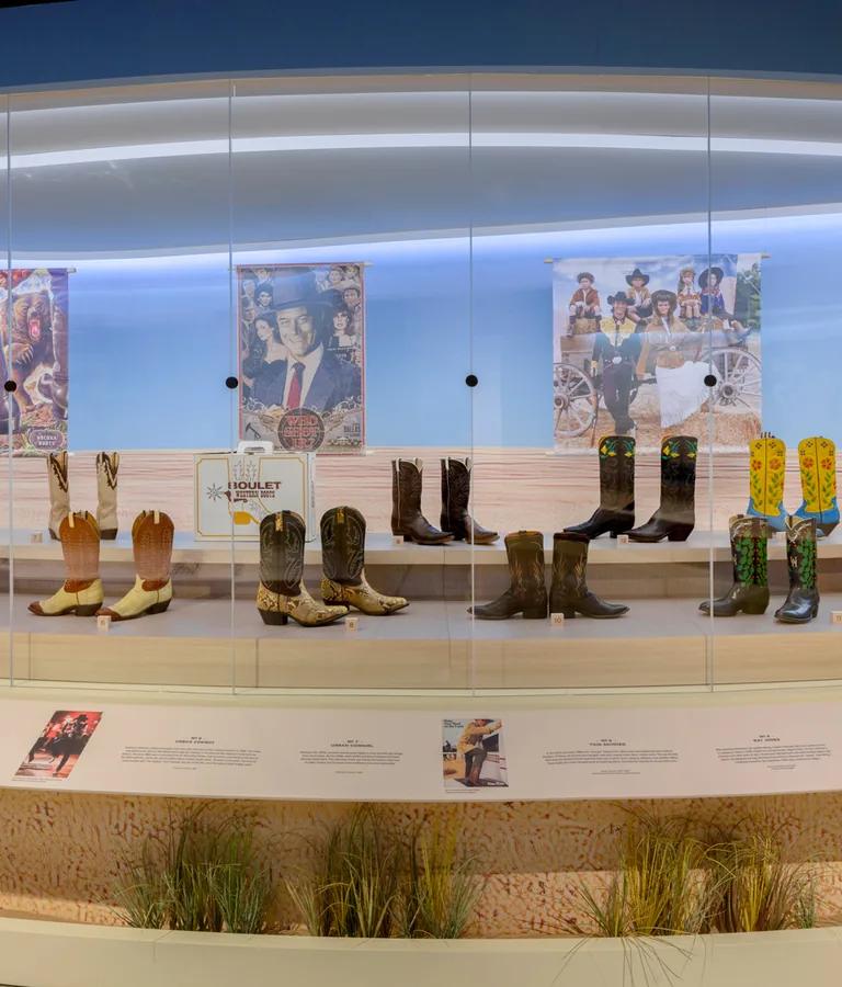 Cowboy boots in Rough & Ready at the Bata Shoe Museum