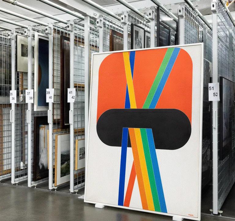 Ana Jotta, untitled (2002) and António Palolo, untitled (1972), in the reserves of the EDP Foundation Art Collection