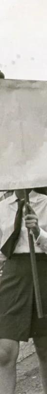 Kiri Dalena, archival photograph of young women with erased protest placards