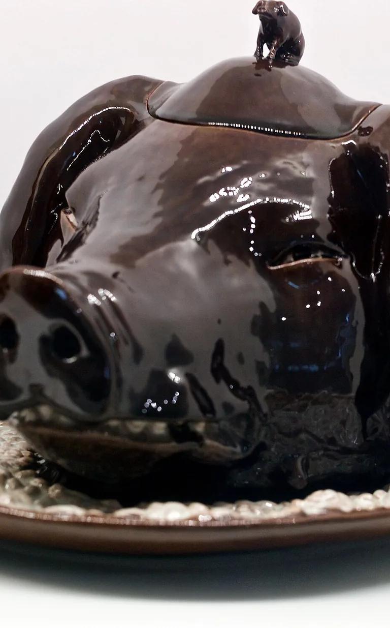 Pig's head terrine and serving dish by Rafael Bordalo Pinheiro
