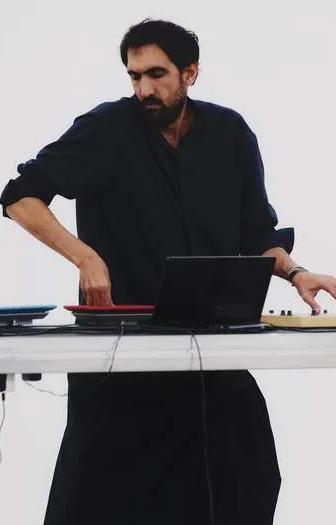 Tarek Atoui at a presentation, ahead of his Turbine Hall commission
