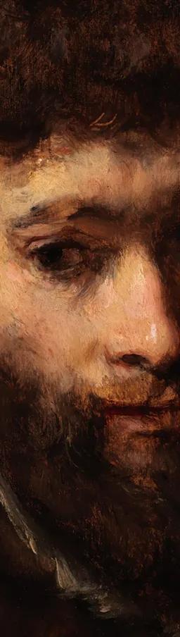 Rembrandt van Rijn, Bust of a Young Bearded Man (detail), about 1656–58, oil on panel