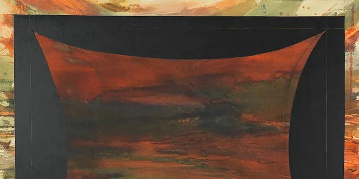 Kay WalkingStick's encaustic painting Homage to Chief Joseph, shown in Stretching the Canvas