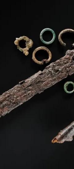Objects from the Iron Age Marshill warrior burial shown in Scotland's First Warriors