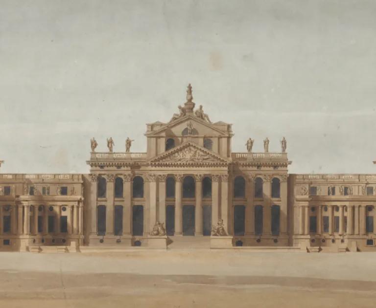 Exhibition banner for Vanbrugh: The Drama of Architecture at Sir John Soane's Museum