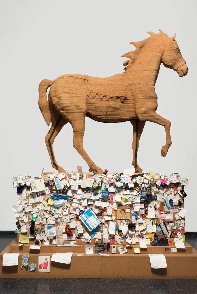 Paul Ramírez Jonas, The Commons, 2011, and Thomas Paine's Common Sense on display