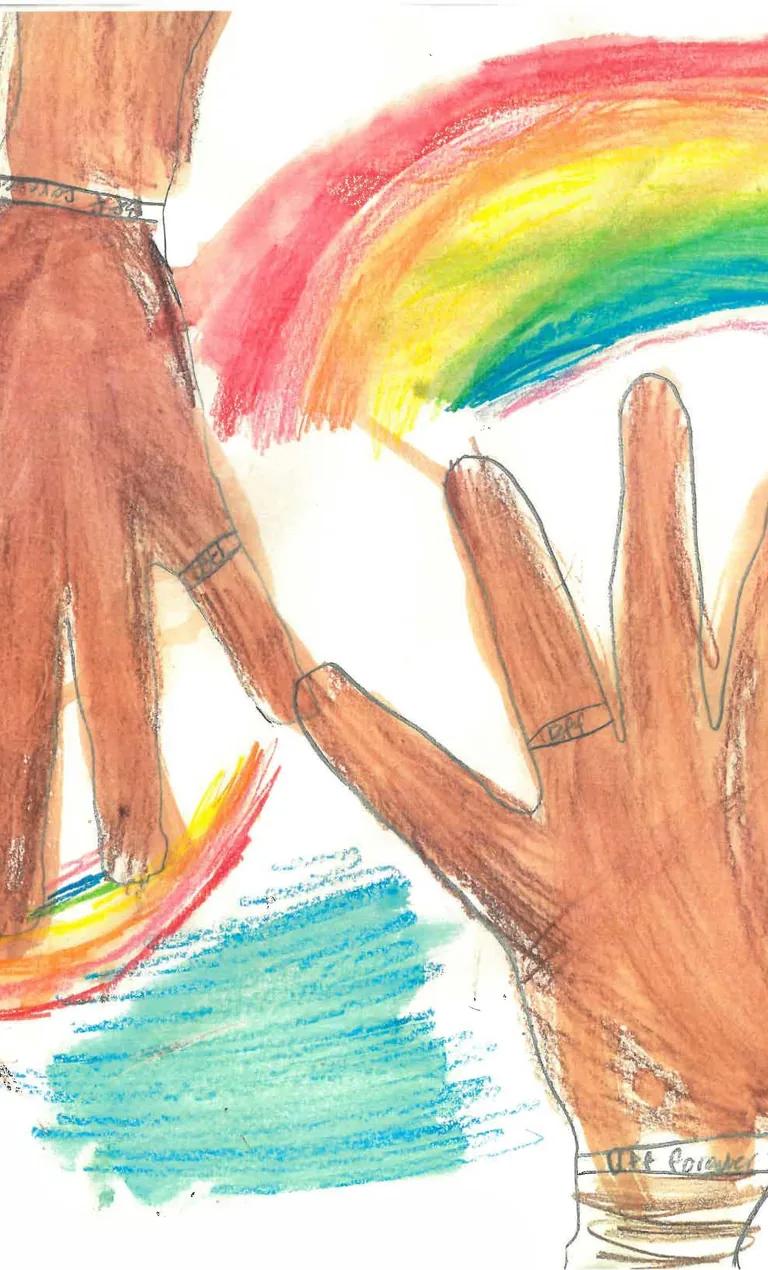 Artwork by Philadelphia students in I Dream a World at Woodmere Art Museum