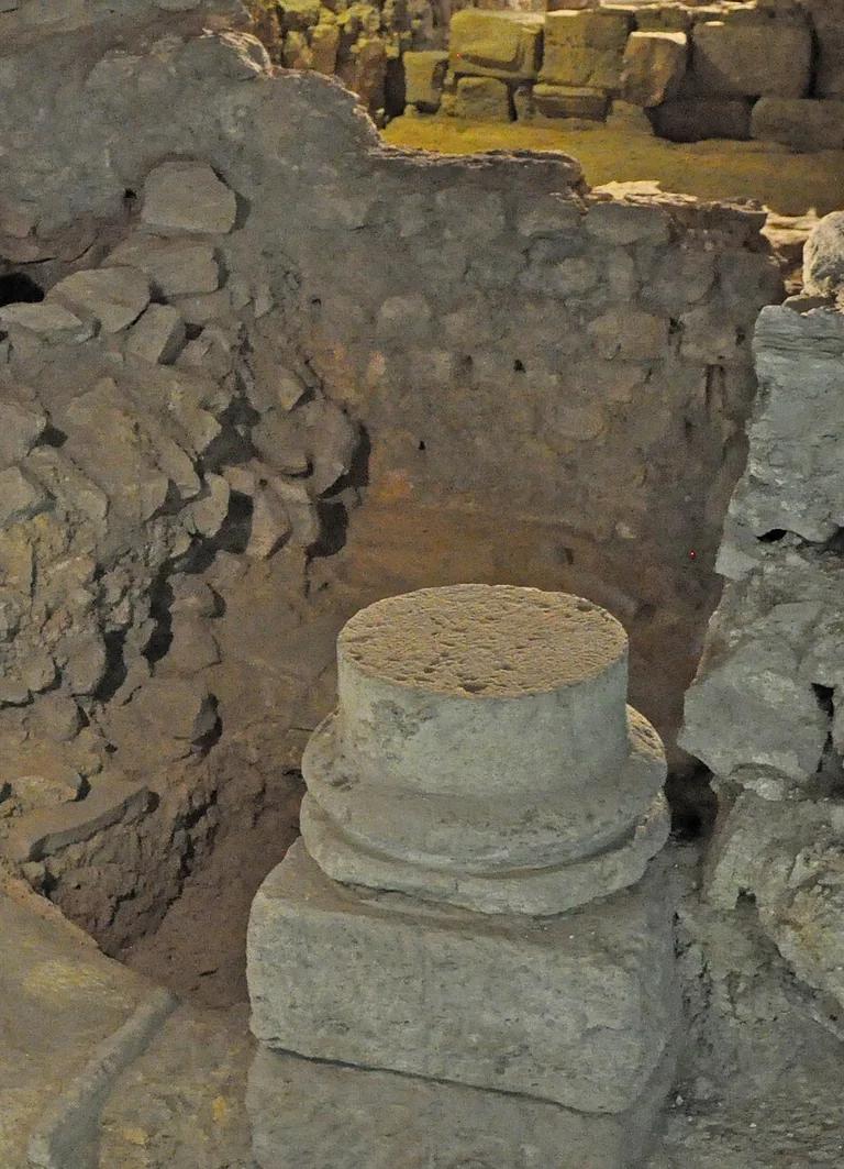 Gallo-Roman archaeological remains inside the Crypte archéologique de l'île de la Cité