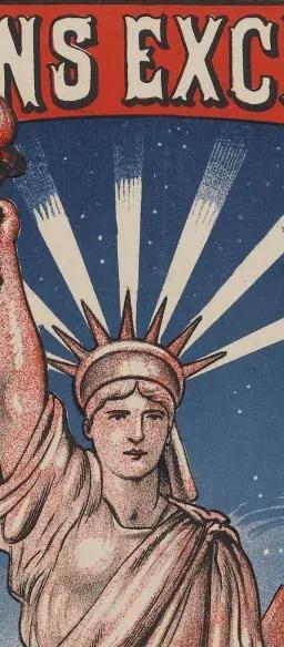 Historic print from the Franco-American friendship exhibition