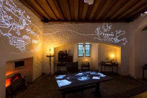 Sir Walter Raleigh's recreated study in the Bloody Tower at the Tower of London