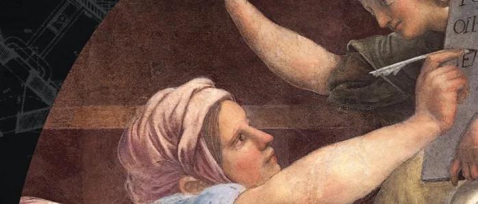 Raphael's Sibyls fresco viewed from the Chiostro del Bramante