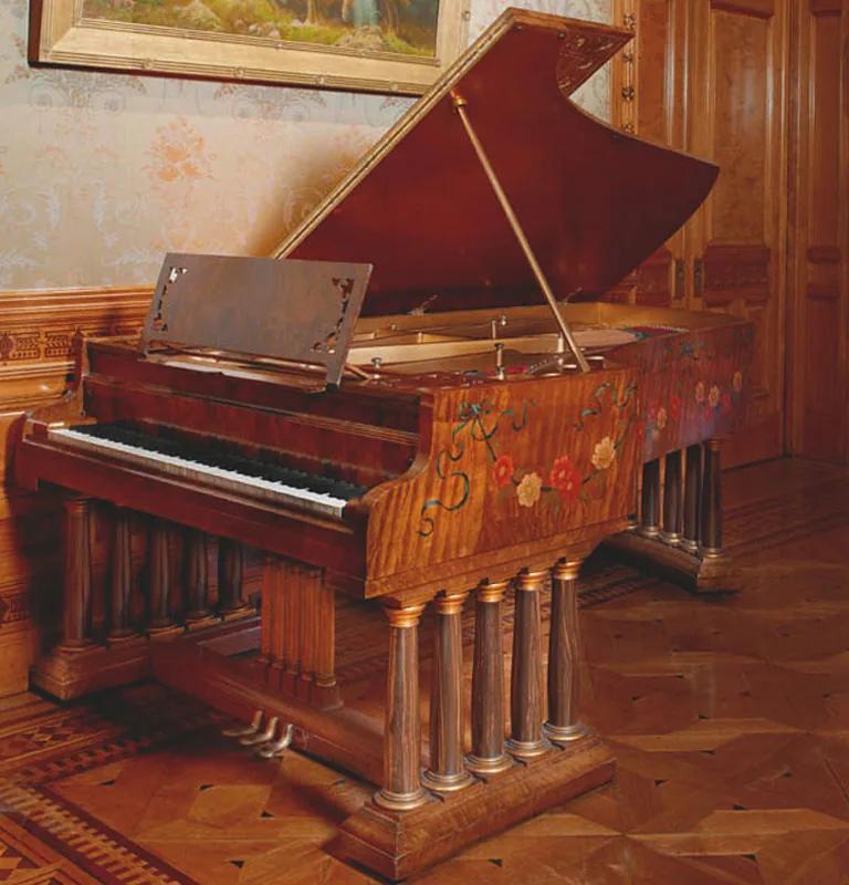Chickering & Sons grand piano in the Driehaus Museum drawing room