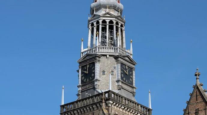 View from the top of the Oudekerkstoren tower over Amsterdam