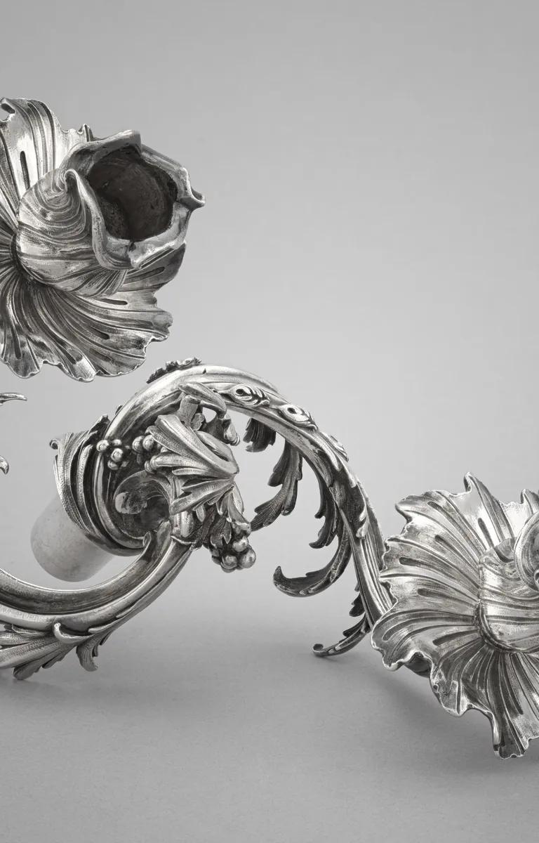 Silver two-light candelabra by Claude II Ballin, c.1735, from the Michel Lacoste donation