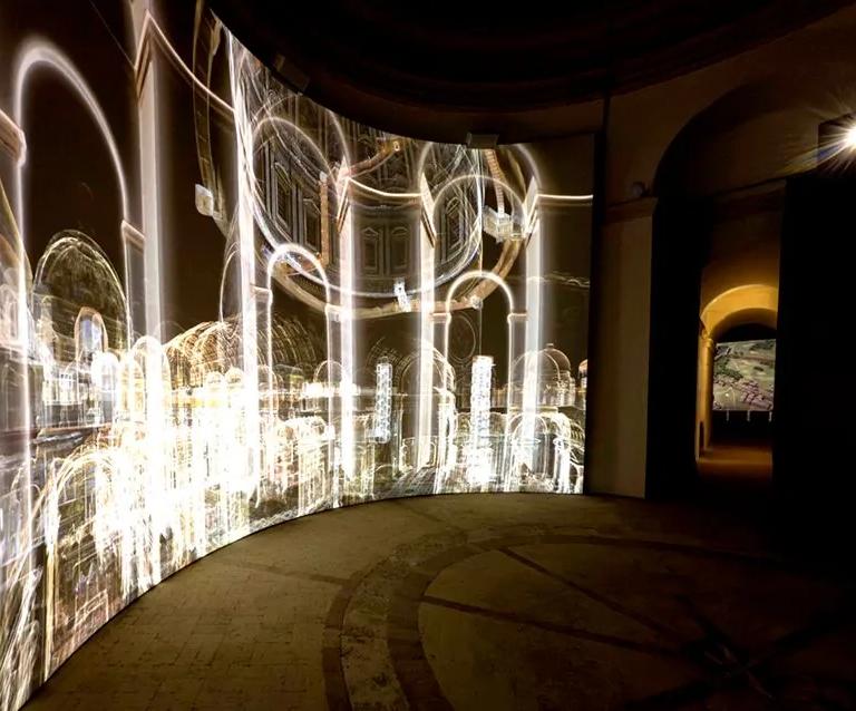 Immersive projection inside the Octagonal Halls for Pétros ení at St. Peter's Basilica