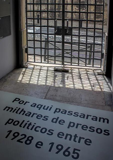 Former main entrance of the Aljube prison, preserved inside the museum