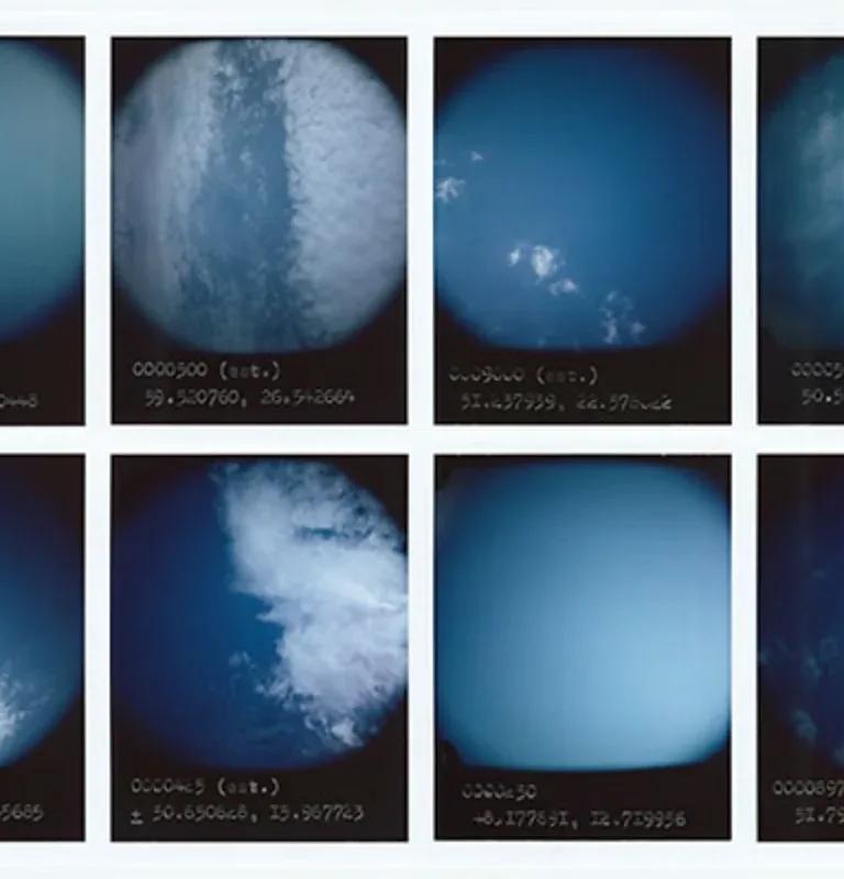 Anton Kusters sky photograph from the installation One Thousand and Seventy-eight Blue Skies
