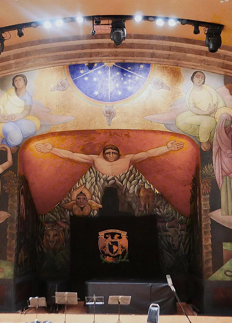 Diego Rivera's mural La Creación in the Anfiteatro Simón Bolívar
