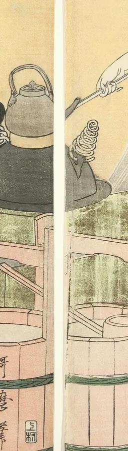 A woodblock print by Kitagawa Utamaro shown in Utamaro: Elements of Beauty
