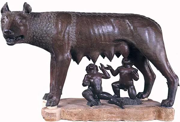 The Capitoline She-Wolf bronze sculpture at the Capitoline Museums