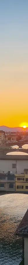 Ponte Vecchio bridge over the Arno at night, along the route of the Vasari Corridor in Florence