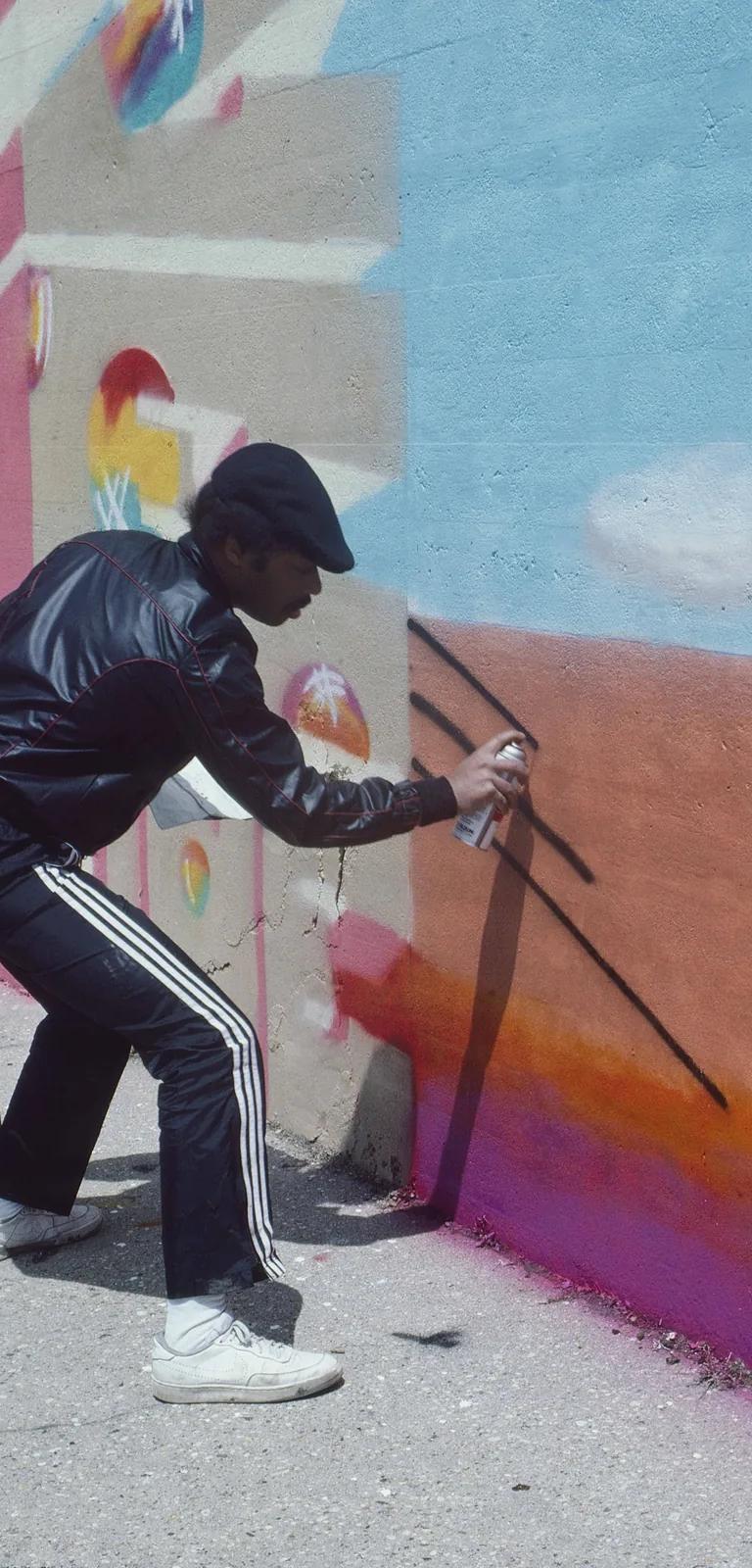 Henry Chalfant photograph of graffiti writers featured in Art Is Not a Crime at STRAAT Museum