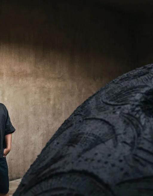 Studio portrait of artist Gabriel Chaile