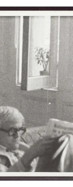 Still from a David Hockney film, Screen Portraits at Whitechapel Gallery