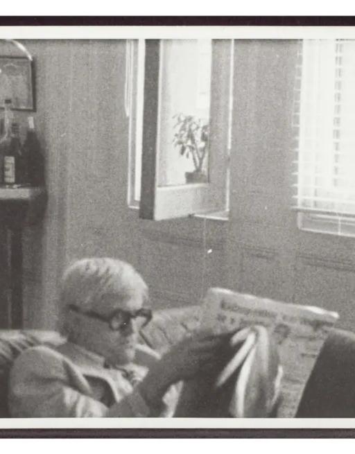 Still from a David Hockney film, Screen Portraits at Whitechapel Gallery