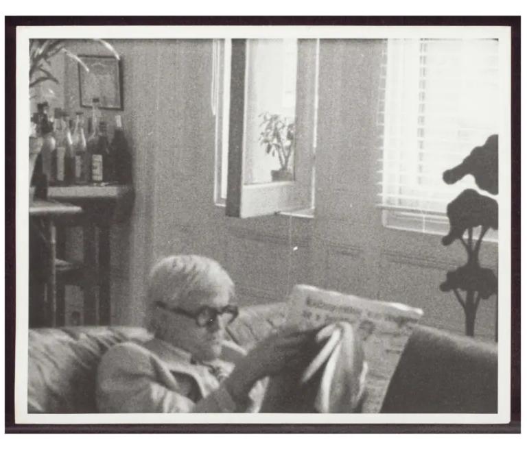 Still from a David Hockney film, Screen Portraits at Whitechapel Gallery