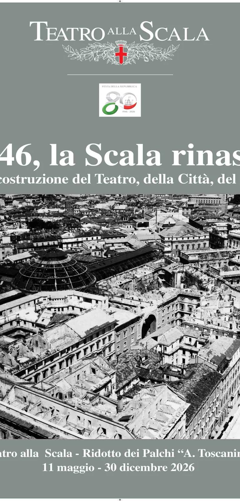 Poster for the exhibition 1946, La Scala rinasce