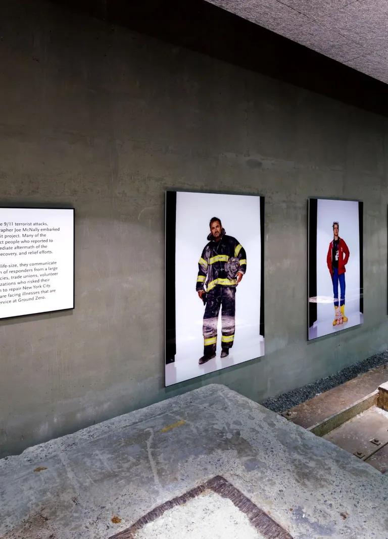 Joe McNally's life-size portraits in the Faces of Ground Zero installation at the 9/11 Memorial Museum