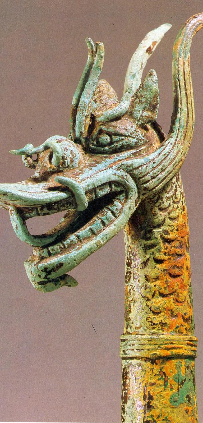 Gilt-bronze Miniature Buddhist Flagpole with Dragon Finial, National Treasure No. 136, in the Leeum collection